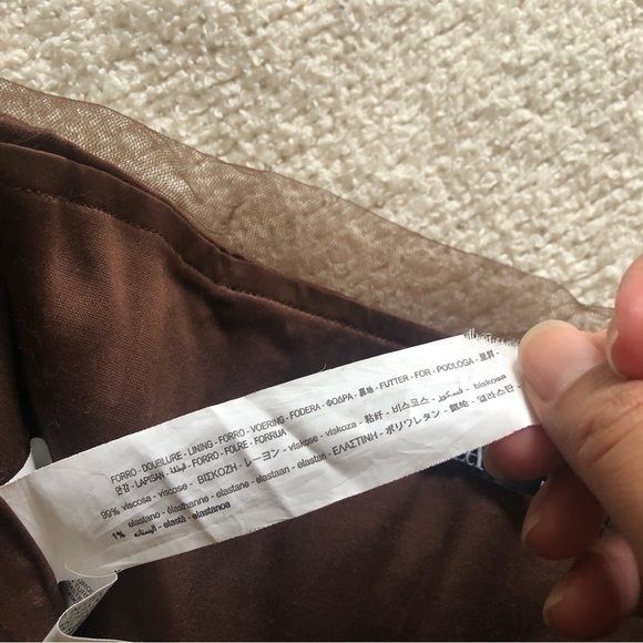 Zara Tulle corset crop top in Brown Medium - Picture 9 of 10